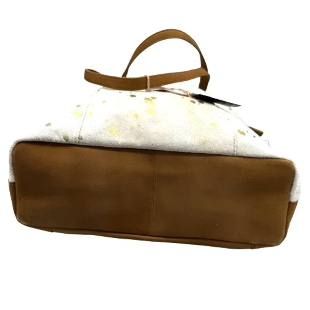 NEW Shyanne Conceal Carry Hair-On Leather Tote Bag‎ Large Gold Foil Western